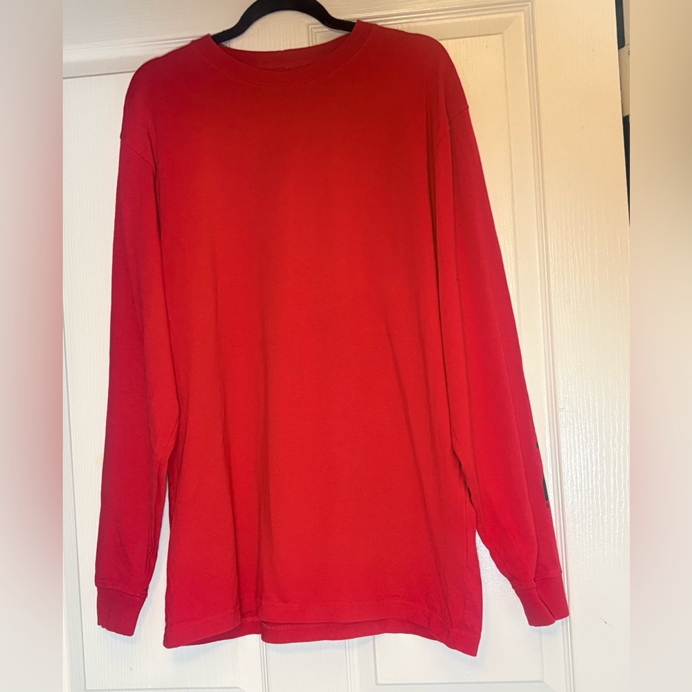 Carhartt Men's Long-Sleeve Crewneck Tee in Red - Picture 7 of 7